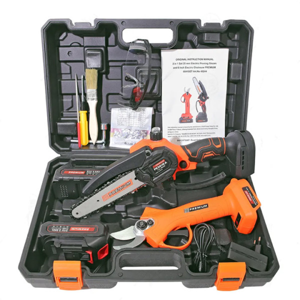 Комплект резачка и лозарска ножица PREMIUM, 21V