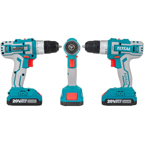 Комплект акумулаторни винтоверт и ударен гайковерт Total Industrial TCKLI2007, 20 V, 2 Ah