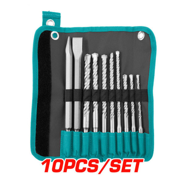 Комплект акумулаторен перфоратор TOTAL 20V, Аксесоари + Подарък чопър 30 W