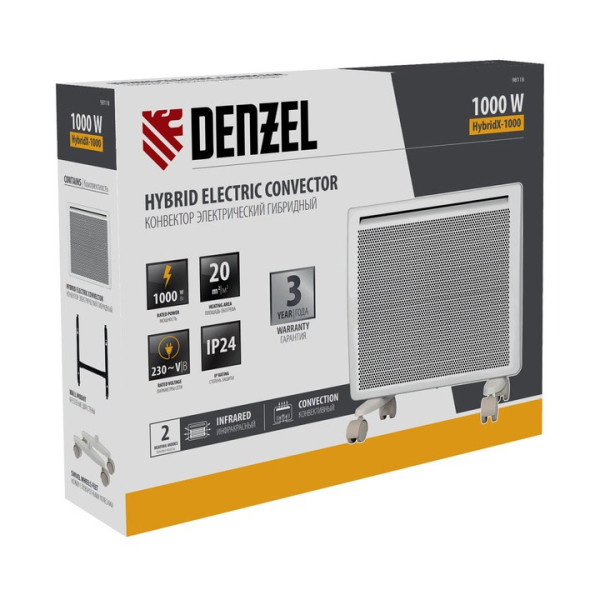 Хибриден електрически конвектор Denzel HybridX-1000, До 20 м²