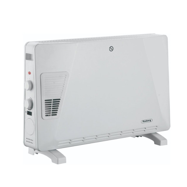 Конвекторна печка Rosberg R51974ET, 2500W, До 25 м², Бяла
