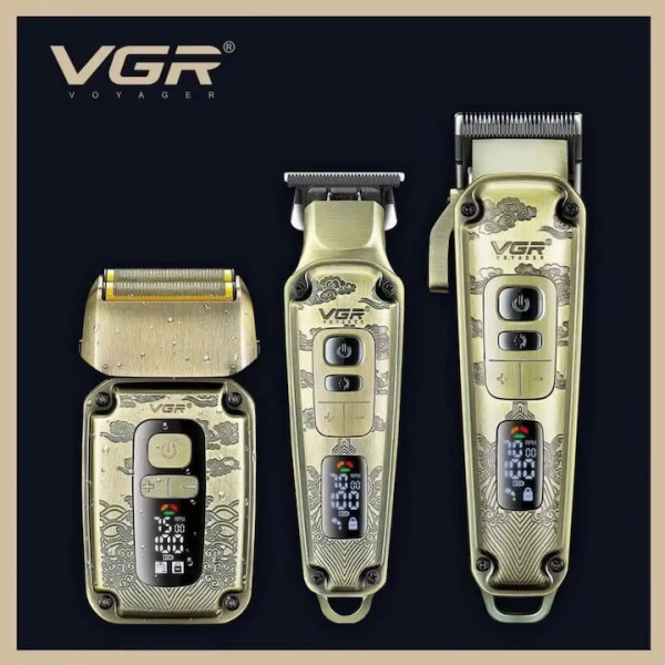 Машинка за подстригване VGR V-642, 3 в 1, Златиста