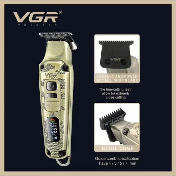 Машинка за подстригване VGR V-642, 3 в 1, Златиста