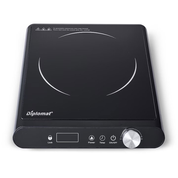 Котлон керамичен Diplomat DGC-B1822K, 2000W, LED дисплей, черен