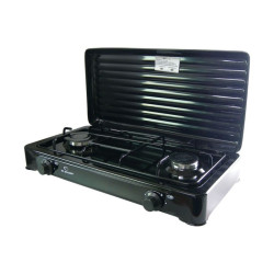 Двоен газов котлон Елеком ЕК-G-2B с капак, черен