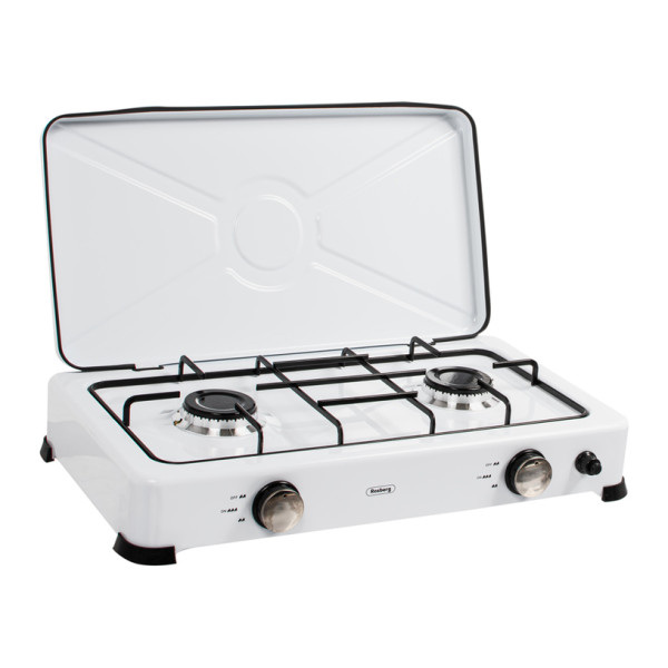 Котлон газов двоен Rosberg R51454E2L бял