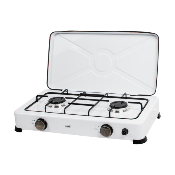 Котлон газов двоен Rosberg R51454E2L бял