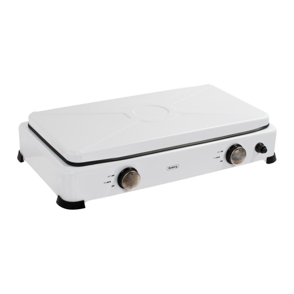 Котлон газов двоен Rosberg R51454E2L бял