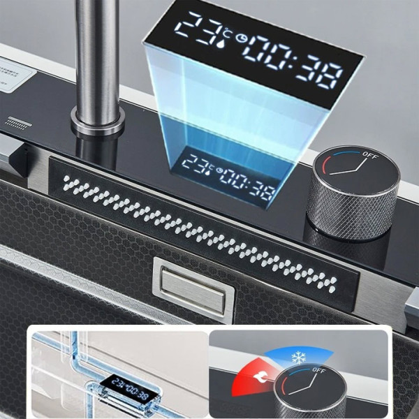 Мултифункционална мивка от неръждаема стомана, Led дисплей