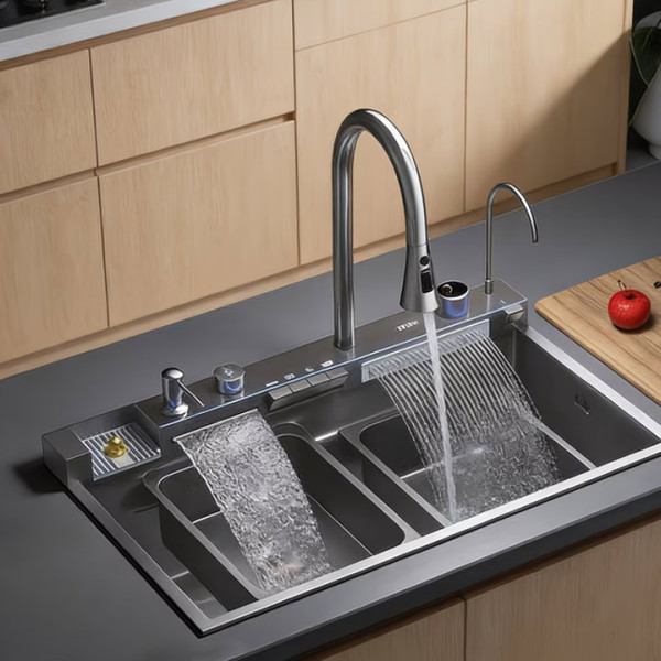 Мултифункционална мивка от неръждаема стомана, Led дисплей