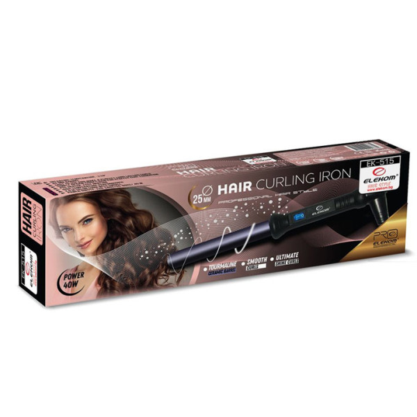 Маша за коса Elekom ЕК-515,турмалиново покритие, 25 мм