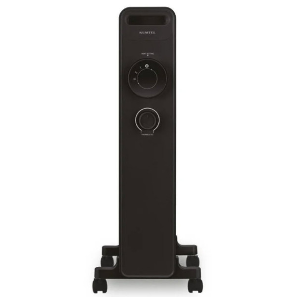 Маслен радиатор KUMTEL KUM-1230S, 2300W, 11 ребра,До 25 м², Черен