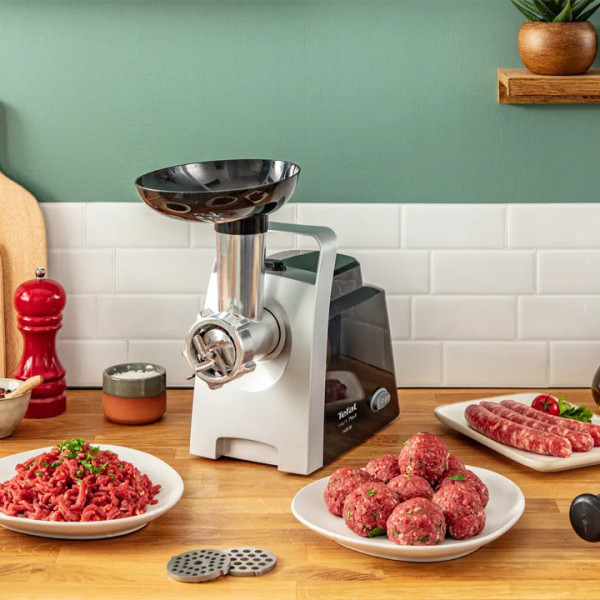 Месомелачка Tefal HV1 NE109838, 1400 W Max, 1.7 кг/мин, Приставка за домати, 7 в 1