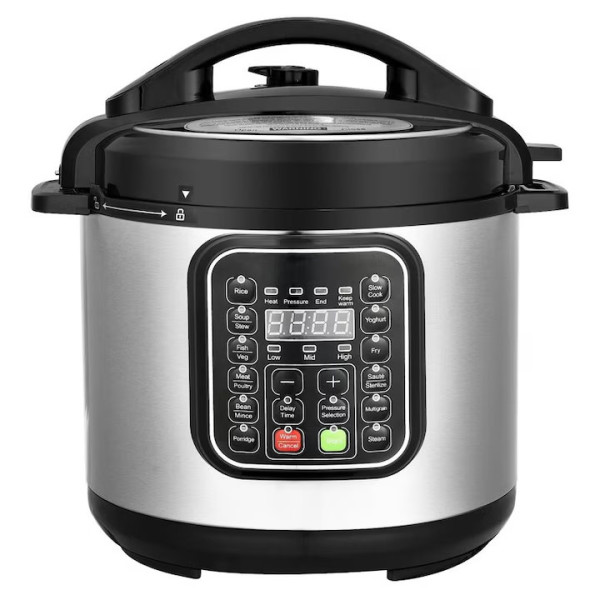 Мултикукър под налягане Elite EPC-61280, 6л, 8програми, Сив/Черен