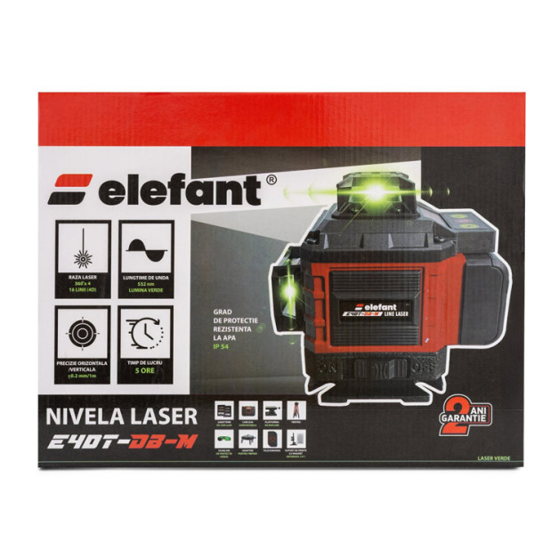 Лазарен нивелир Elefant E40T-DB-M, LED дисплей и тринога 