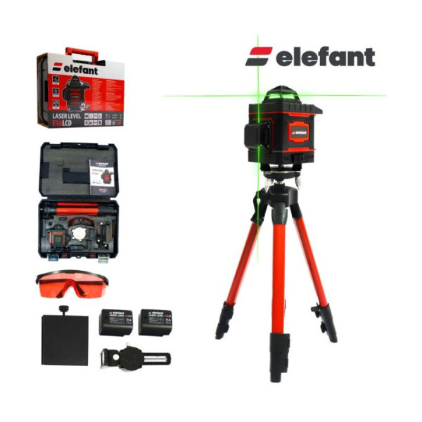 Лазарен нивелир Elefant E40T-DB-M, LED дисплей и тринога 