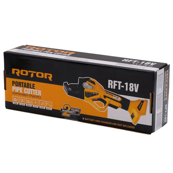 Ножица за PPR / PP тръби акумулаторна ROTOR RFT-18V,18V, 42 мм, безчетков мотор - без батерия и зарядно
