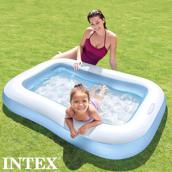 Детски надуваем правоъгълен басейн INTEX 166х100х25см