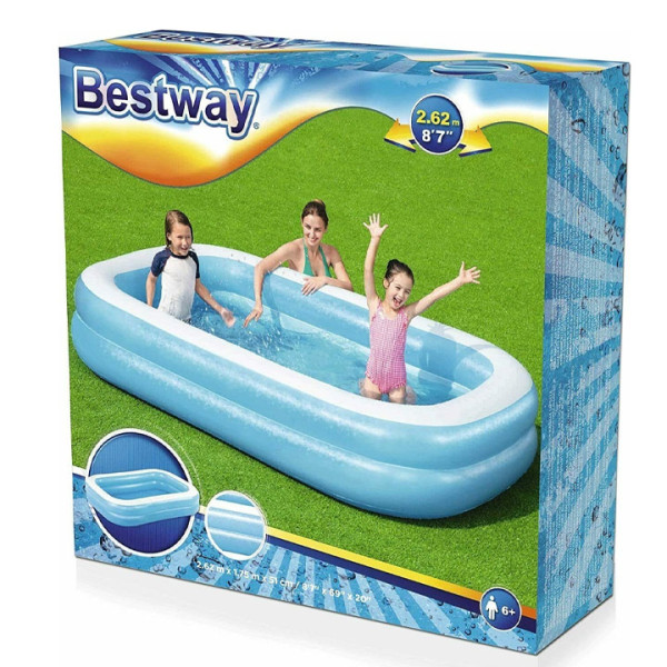Надуваем басейн Bestway 54006 269x175x51см