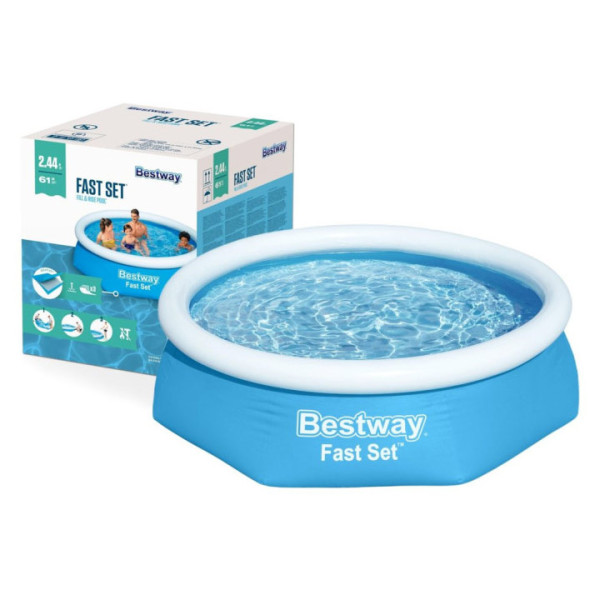 Надуваем басейн Bestway 57448 Fast Set 244х61см