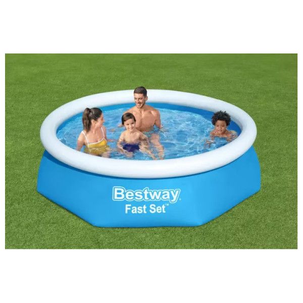 Надуваем басейн Bestway 57448 Fast Set 244х61см