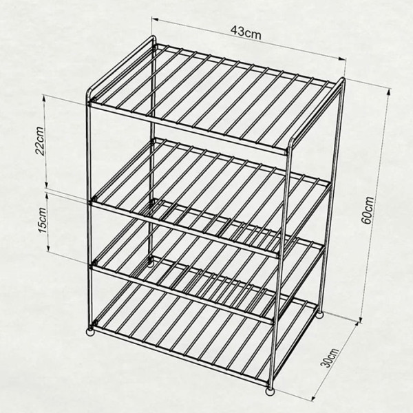 Етажерка за обувки на 4 нива Tekno tel eg 206, 43х30х60 см, бяла