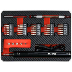 Акумулаторна отвертка YATO YT 27930, 39части, 3,6V прецизна + аксесоари