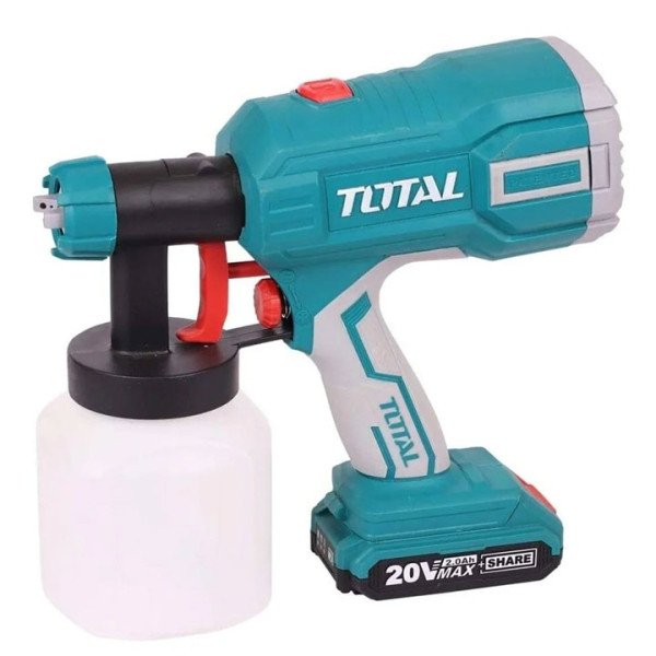 Акумулаторен пистолет за боядисване TOTAL, 20V/2Ah, 800ml