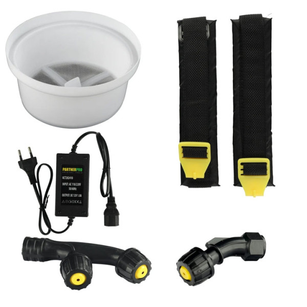 Акумулаторна пръскачка PARTNERPRO PP 16SB, 16л, 12V/8Ah, 620м2, 3вида дюзи