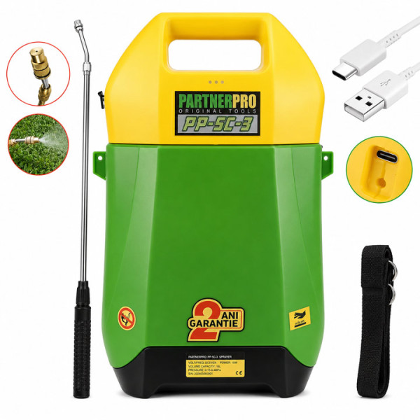 Акумулаторна пръскачка PARTNERPRO PP-5C-3, 5л, 5V/2.5Ah