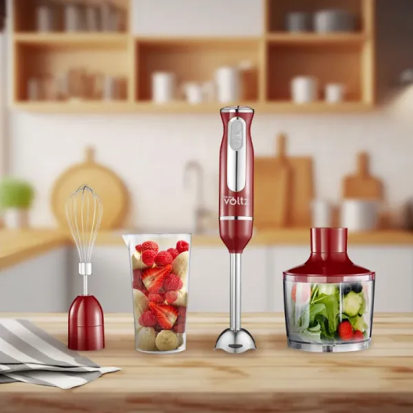 Пасатор, чопър и миксер 3в1 Oliver Voltz OV51112KSC,  Червен