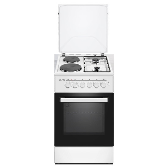Готварска печка Elite FSEGC-0515W Бял 2газ+2ток