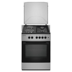 Готварска печка Elite FSEGC-0569BG, Ток/газ. Черно/сив