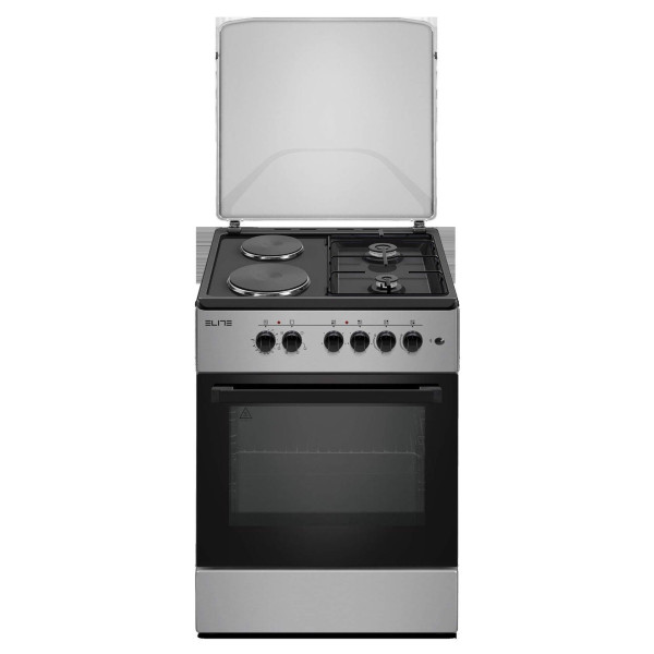 Готварска печка Elite FSEGC-0569BG, Ток/газ. Черно/сив