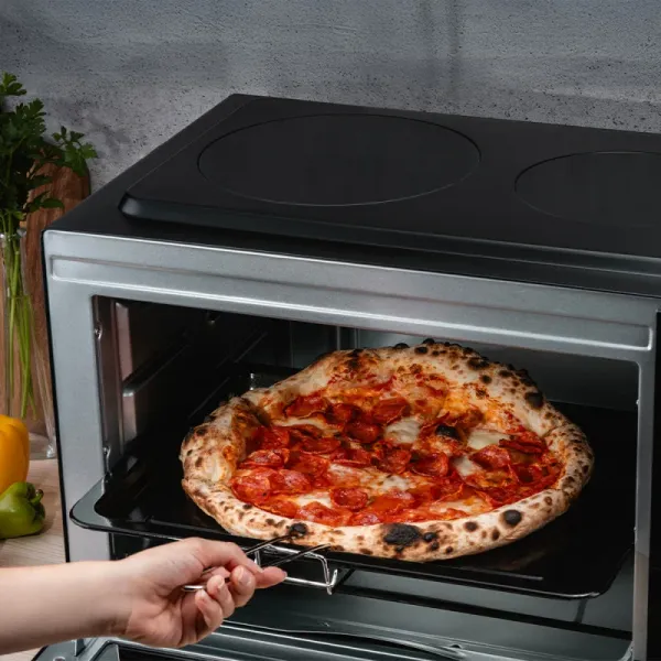 Готварска печка Voltz OV51441E45 с керамичен плот, 45L, Черен