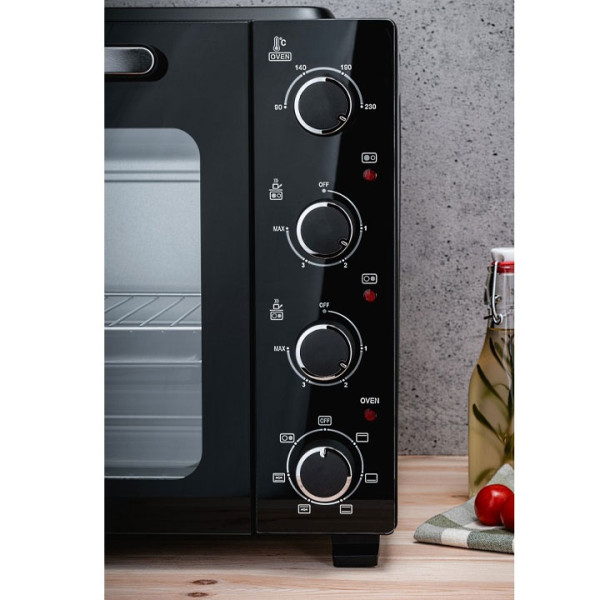 Готварска печка Voltz OV51441E45 с керамичен плот, 45L, Черен