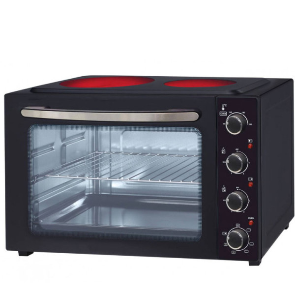 Готварска печка Voltz OV51441E45 с керамичен плот, 45L, Черен