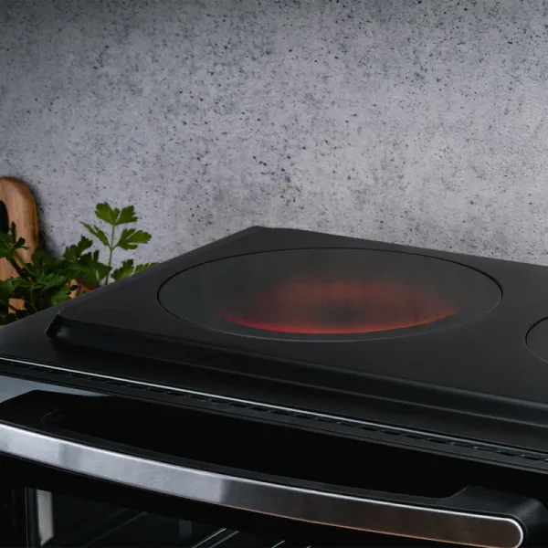 Готварска печка Voltz OV51441E45 с керамичен плот, 45L, Черен