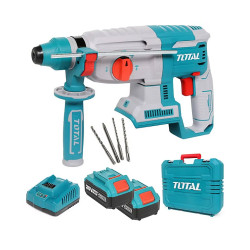 Акумулаторен безчетков перфоратор TOTAL Industrial, SDS+, 2x20 V, 4 Ah, куфар