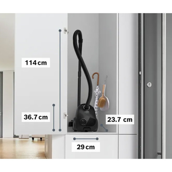 Прахосмукачка Bosch BGBS2LB1, черна