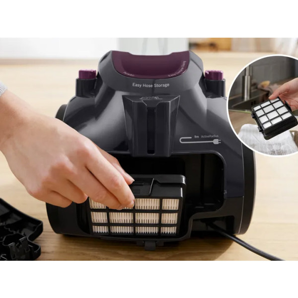 Прахосмукачка без торба Bosch 3A BGC05AAA1, 700W, 1.5 л, Филтър PureAir, Easy Clean