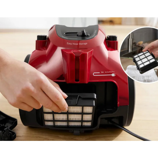 Прахосмукачка без торба  BOSCH BGC05AAA2, 700W, Червена