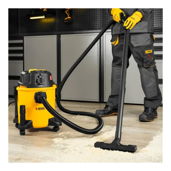 Прахосмукачка за сухо и мокро почистване Denzel EVC20, 1400W, резервоар 20л