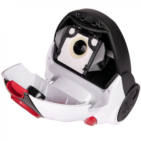 Прахосмукачка с торбичка Rosberg R51001C, 700 W, 1.5 L, Бял/Червен