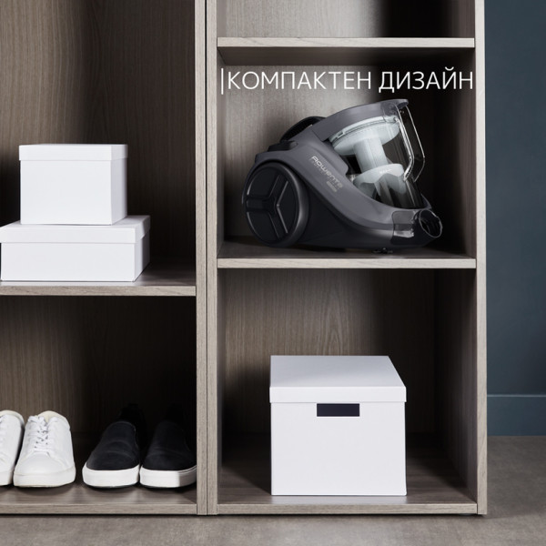 Прахосмукачка Rowenta COMPACT POWER CYCLONIC RO3726EA, 1.5L, Сив