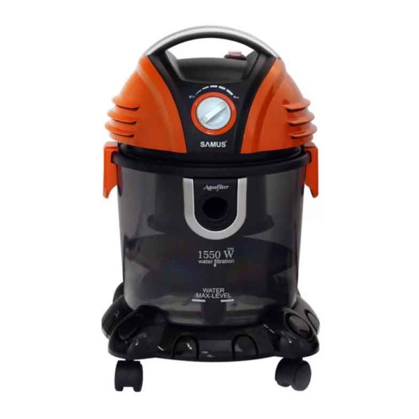 Samus Aquafilter Orange е прахосмукачка, която работи на базата на водна филтрация.