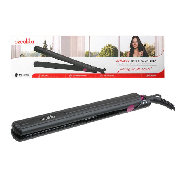 Преса за коса DECAKILA, 30W, 190C, Черна