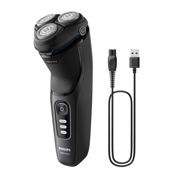 Самобръсначка Philips Shaver Series 3000 S3244/12, 5D глави, 60 мин, Черна