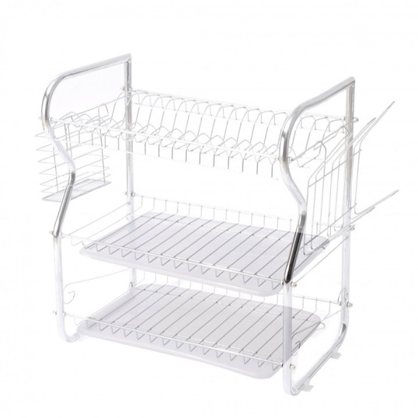 Сушилник за съдове Rosberg R53000O, 3нива, 43х24х45, Хром