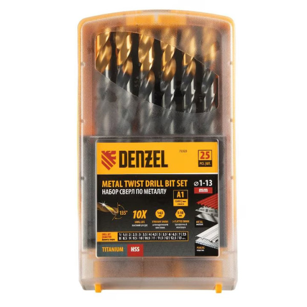 Комплект свредла за метал Denzel Golden Tip 723237, 25 бр.